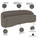 Ver imagem 3 de Sofá 5 Lugares para Sala de Estar Living 280cm Theo D06 Bouclê Castor - Mpozenato