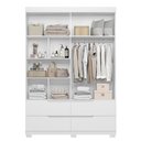 Ver imagem 3 de Guarda Roupa Solteiro Doble 4 Portas e 4 Gavetas Flex Branco/freijó - Móveis Albatroz