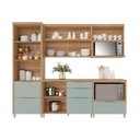 Ver imagem 2 de Cozinha Completa 5 Peças Marquesa 2 Aéreos 2 Balcões 1 Paneleiro C5p34 Nature Verde