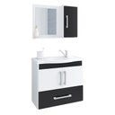 Ver imagem 1 de Gabinete de Banheiro com Cuba e Espelheira Atenas 62,5cm Branco/preto - Mgm