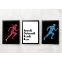 Ver imagem 2 de Kit 3 Quadros para casa - Corrida - Run:Branco