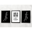 Ver imagem 1 de Kit 3 Quadros para casa - Corrida - Run:Branco