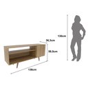 Ver imagem 2 de Rack para Tv até 42 Polegadas com 1 Porta 136cm R1486 Tecno Mobili Amêndoa