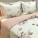 Ver imagem 4 de Cobre Leito King Confort Print Micropercal 300 Fios Toque de Algodão 3 Peças - Flores Rose - 100% Po