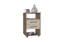 Ver imagem 1 de Mesa de Cabeceira Cie com Nicho 2 Gavetas Cor Canela / Off White