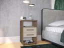 Ver imagem 2 de Mesa de Cabeceira Cie com Nicho 2 Gavetas Cor Canela / Off White