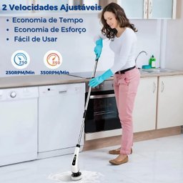 Esfregão Elétrico Versátil de Limpeza 360° Giratório - 5