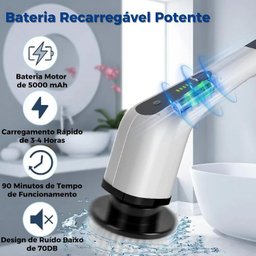 Esfregão Elétrico Versátil de Limpeza 360° Giratório - 3
