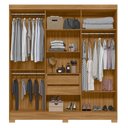 Ver imagem 2 de Guarda Roupa Casal Ambiente Valença 6 Portas Freijó Off White com Espelho – Moval