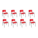 Ver imagem 2 de Kit 8 Cadeira Iso Infantil Creche, Escola Base Cinza Vermelho