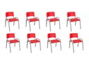 Ver imagem 2 de Kit 8 Cadeira Iso Infantil Creche, Escola Base Cinza Vermelho