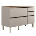 Ver mais imagens de Balcão para Pia 1 Porta Basculante 4 Gavetas MDF Nude Prime 120cm Proença Bege/Nogueira