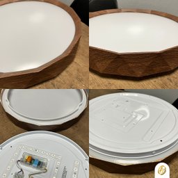 Luminária Plafon Teto Imbuia Redondo Sobrepor Facetado Led 3 Cores Multicor Ø40 30w - 2