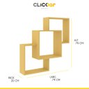 Ver imagem 2 de Kit 2 Nichos Prateleiras Decorativas Quadrado 79 Cm Sala Quarto Escritório Mdp Amarelo - Clicklar