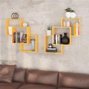 Ver imagem 1 de Kit 2 Nichos Prateleiras Decorativas Quadrado 79 Cm Sala Quarto Escritório Mdp Amarelo - Clicklar