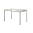 Ver imagem 1 de Mesa De Jantar Malva Com Tampo de Vidro 140cm Branco Artefamol 9758/11303 - BRANCO/VIDRO TEMP. BRANC