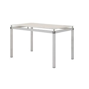 Mesa De Jantar Malva Com Tampo de Vidro 140cm Branco Artefamol 9758/11303 - BRANCO/VIDRO TEMP. BRANC