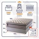 Ver imagem 2 de Conjunto Cama Box Casal c/ Molas Ensacadas Liverpool Branco 138x188x73