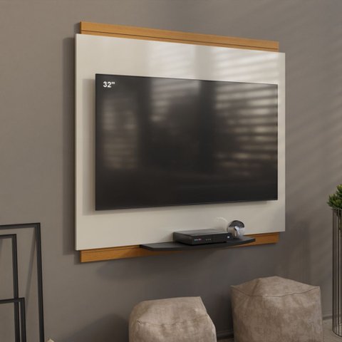 Painel para Tv até 40 Polegadas Fit 90cm - Vianossa - Off White e Cedro
