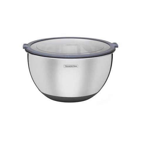 Bowl Tramontina Cucina em Aço Inox com Tampa Plástica 22 Cm 3 Litros