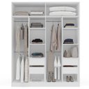 Ver imagem 6 de Guarda Roupa Solteiro 4 Portas 160cm com Espelho Madrid Politorno Móveis