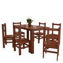 Ver imagem 1 de Mesa de Jantar 6 Lugares Rústico Madeira Maciça Mogano - Panorama Móveis