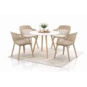 Ver imagem 2 de Conjunto de Jantar Mesa Leda Branca 90cm + 4 Cadeiras Marcela, Moderna e Confortavel - Nude