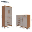 Ver imagem 3 de Quarto Infantil Guarda-Roupa 2 Portas 4 Gavetas e Cômoda 1 Porta 6 Gavetas Anne Espresso Móveis Marrom/Cinamomo/Off White