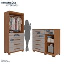 Ver imagem 4 de Quarto Infantil Guarda-Roupa 2 Portas 4 Gavetas e Cômoda 1 Porta 6 Gavetas Anne Espresso Móveis Marrom/Cinamomo/Off White