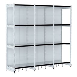 Rack Parede 202 Fit 60 Ate 3 Metros Branco 12 Bandeja Pe Preto - 1