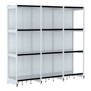Rack Parede 202 Fit 60 Ate 3 Metros Branco 12 Bandeja Pe Preto