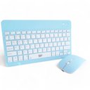 Ver imagem 1 de Kit Teclado e Mouse Wireless Slim A6732 Azul Recarregável para Escritório e Trabalho