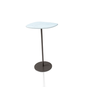 Mesa Lateral Monopé Roma Tampo Orgânico Branco Extra - M - 47cm de Altura