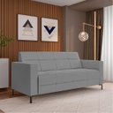 Ver imagem 2 de Sofá Living Decorativo Houston 2 Lugares 180cm Pés em Metal Veludo Cinza G33 - Gran Belo