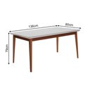 Ver imagem 2 de Mesa de Jantar Onix Vidro 136cm Off White com Pés Madeira Maciça Carmo Móveis