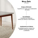 Ver imagem 4 de Mesa de Jantar Onix Vidro 136cm Off White com Pés Madeira Maciça Carmo Móveis