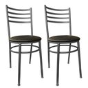 Ver imagem 1 de Kit Conjunto com 2 Cadeiras para Cozinha Mesa Jantar Bar Lanchonete Restaurante Estofado Preta