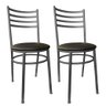 Kit Conjunto com 2 Cadeiras para Cozinha Mesa Jantar Bar Lanchonete Restaurante Estofado Preta - 1