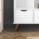 Ver imagem 3 de Nicho Organizador Multifuncional 3 Nichos 6 Gavetas Pés Retrô Cube Q01 Branco - Mpozenato