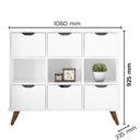 Ver imagem 4 de Nicho Organizador Multifuncional 3 Nichos 6 Gavetas Pés Retrô Cube Q01 Branco - Mpozenato