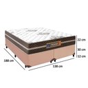 Ver imagem 4 de Cama Box Casal Bipartido Sintético + Colchão Molas Ensacadas Texas Prime Colchões 138cm - Suporta