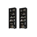 Ver imagem 1 de Kit Escritório com 2 Livreiros Office Preto Tx - Fdecor