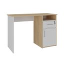 Ver imagem 2 de Mesa Escrivaninha para Escritório Hall:carvalho/branco