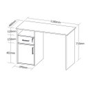 Ver imagem 5 de Mesa Escrivaninha para Escritório Hall:carvalho/branco