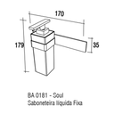 Ver imagem 3 de Saboneteira Liquida Fixa - Soul - Bandeja Preta com Cromado