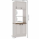 Ver imagem 3 de Paneleiro Torre Quente com Nicho Espaço Forno e Micro-Ondas Branco Americano com Rodapé