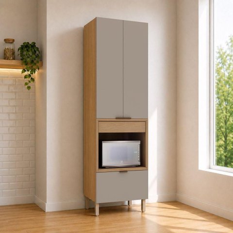 Paneleiro Vitra 2 Portas 2 Prateleiras MDP-MDF 70cm Freijo-Mocca