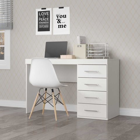 Mesa Escrivaninha Tek 4 Gavetas 120cm Soluzione Móveis