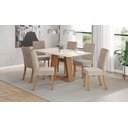Ver imagem 2 de Mesa Jantar Lins 160 6 Cadeiras Esther Creme - Henn