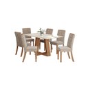 Ver imagem 1 de Mesa Jantar Lins 160 6 Cadeiras Esther Creme - Henn